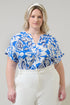 Ronan Floral Miah Split Neck Blouse Curve